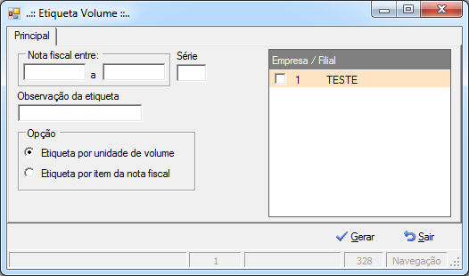 Tela de Etiqueta Volume