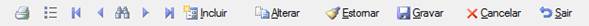 Menu de utilidades: botões da barra inferior: Barra inferior padrão do sistema onde o usuário exerce as funções desejadas: