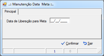 Tela de Manutenção da Data Meta do Pedido