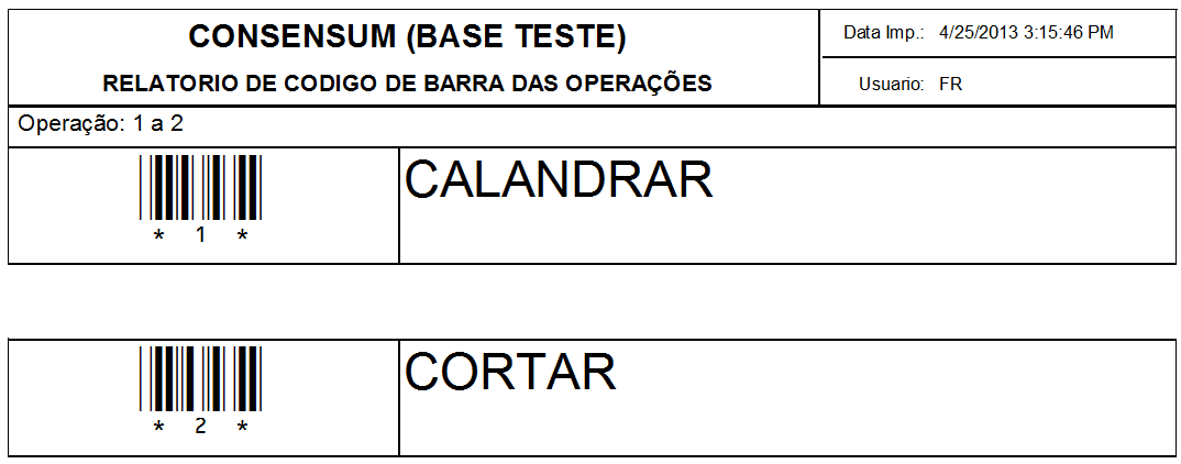Imagem de Relatório de Operação