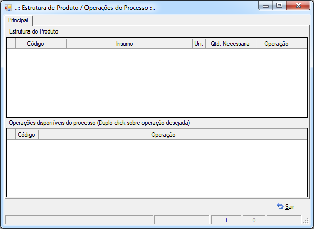 Imagem de Operação do Processo: Estrutura de Produto / Operação do Processo